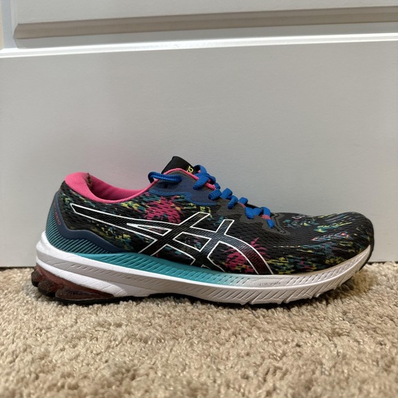 Asics GT-1000 Shoes Womens Size 8.5 Black Pink Blue Running Athletic Sneakers - Picture 1 of 11